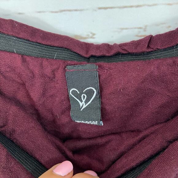 Windsor S/M Maroon Burgundy Basic Cropped Strapless Tube Top - Picture 4 of 4